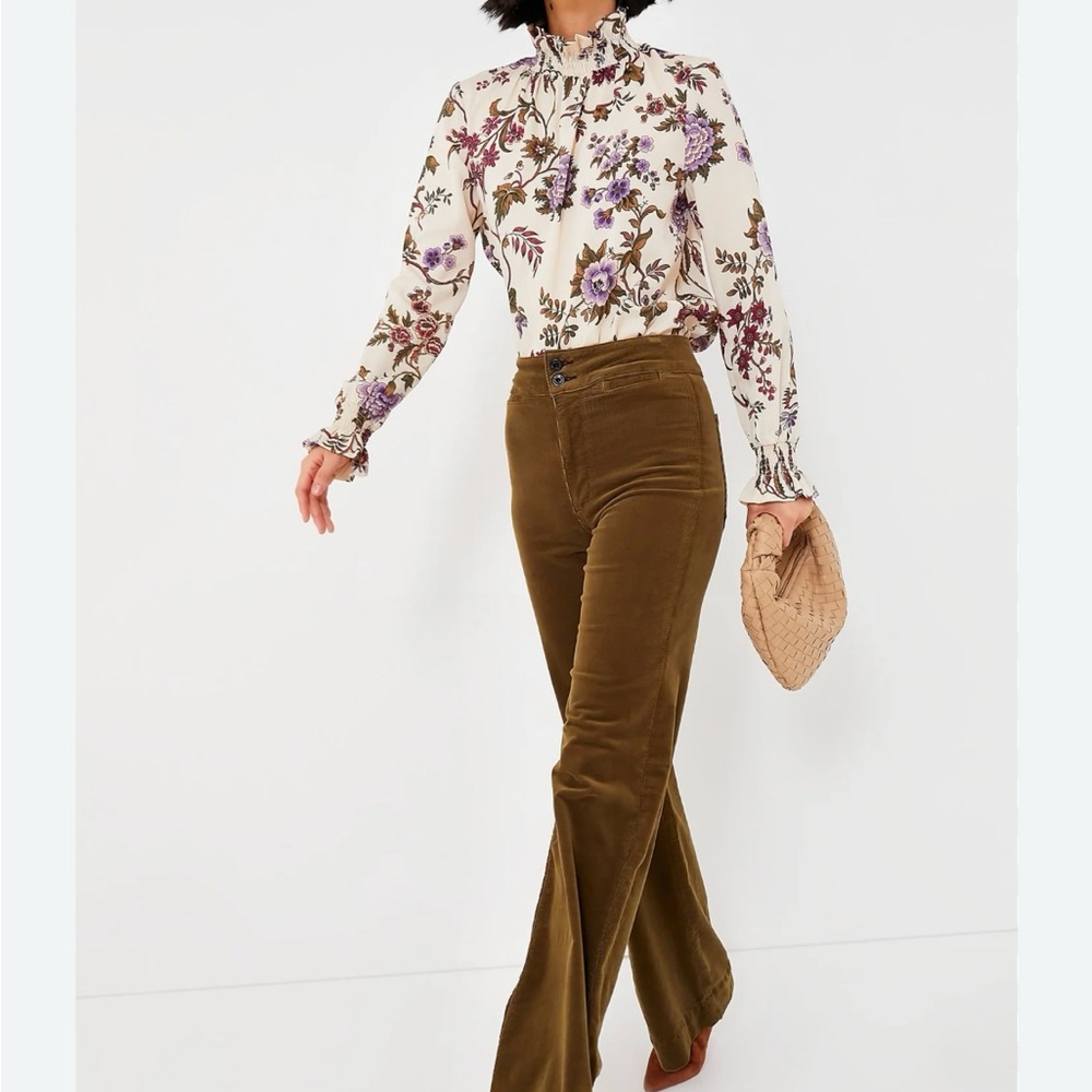 Ann Taylor Factory Floral Smocked Blouse